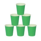 Стакан одноразовый бумажный однотонный, зеленый цвет, 205 мл - Фото 2