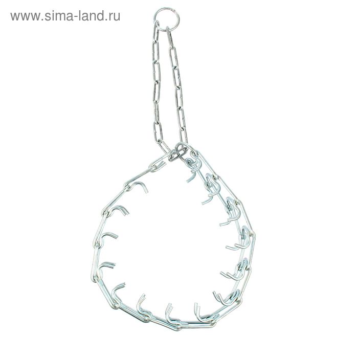 Ошейник строгий металлический оцинков. №4 для крупных собак, ОШ 65 см, толщина звена 4 мм - Фото 1