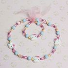 Набор 2 предмета: бусы, браслет «Китти», цвет голубо-розовый - Фото 1