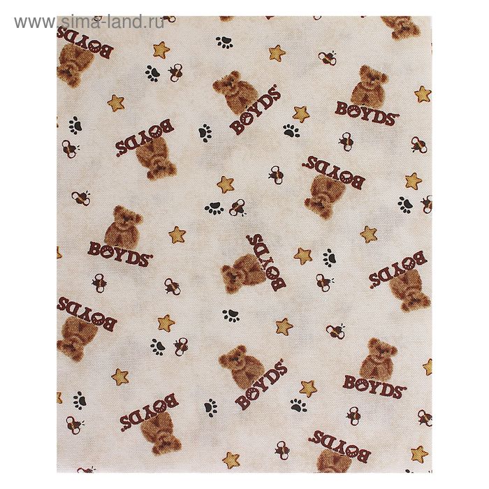 Ткань для пэчворка Boyds Bears, 50х55см, 145±5г/кв.м, 25507 BEI1 - Фото 1