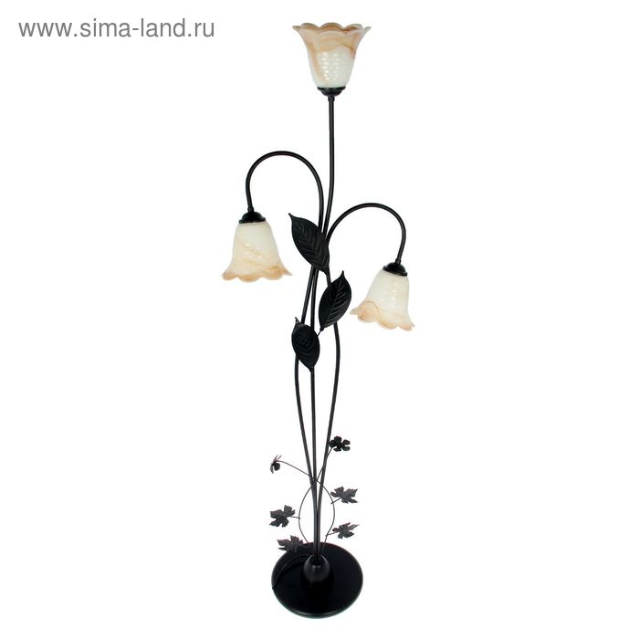 Торшер "Колокольчик" 3 лампы черный h=150 см (220W 15W E27) МИКС - Фото 1
