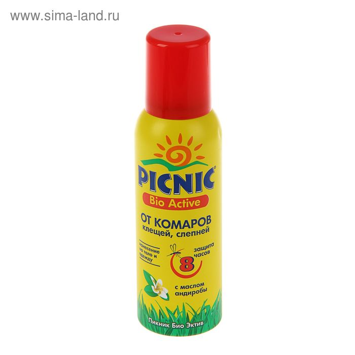 Аэрозоль от насекомых Picnic Bio Active, репеллентный, от комаров, клещей и слепней, 125 мл - Фото 1