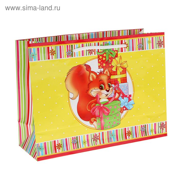 Пакет подарочный "Сюрприз" 32,5 x 12 х 24,5 см - Фото 1
