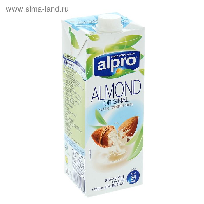 Миндальный напиток ALPRO обогащенный кальцием и витаминами, 1 л.   143525 - Фото 1