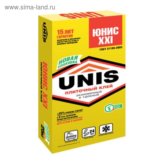 Клей для плитки «Юнис XXI», 25 кг - Фото 1
