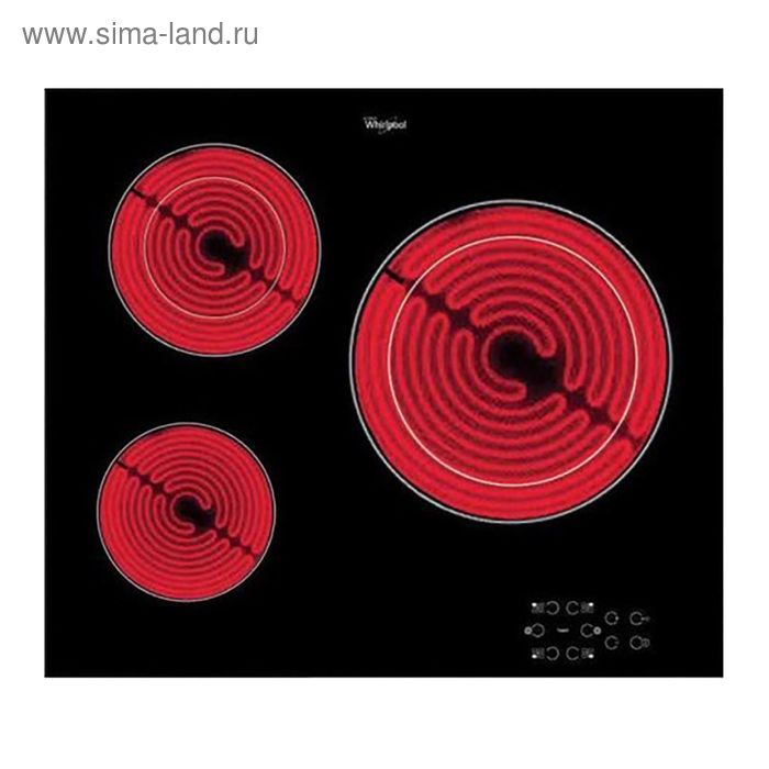 Варочная поверхность Whirlpool AKT 8030/NE, электрическая, 3 конфорки, сенсор, чёрная - Фото 1