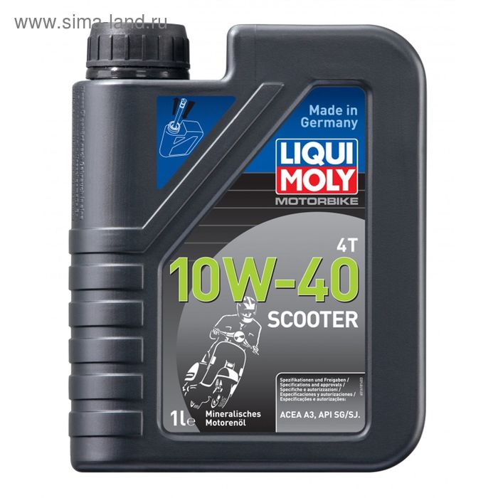 Моторное масло для скутеров Liqui Moly Racing Scooter 4T 10W-40 SG, 1 л - Фото 1