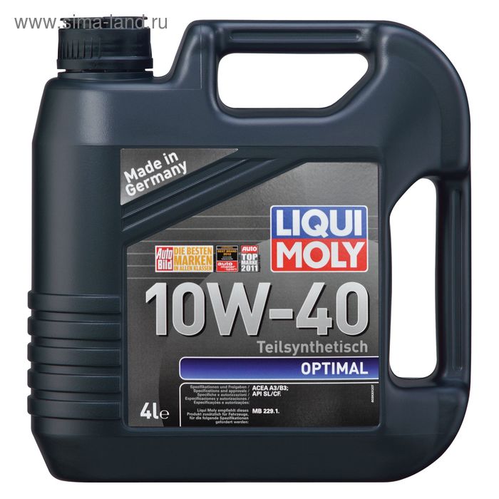 Масло моторное  Liqui Moly Optimal 10W-40, 4 л - Фото 1