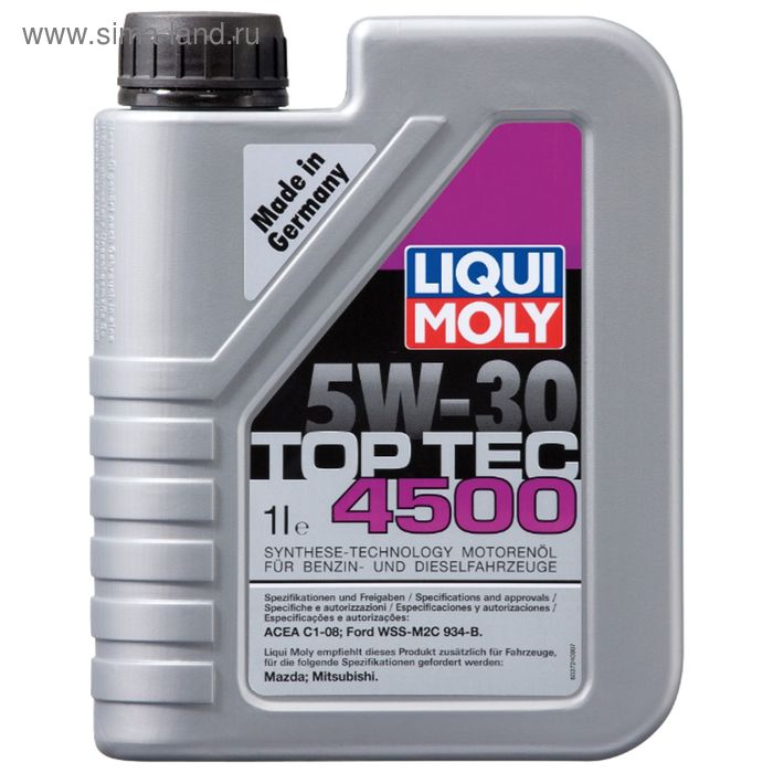 Масло моторное  Liqui Moly Top Tec 4500 5W-30, 1 л - Фото 1