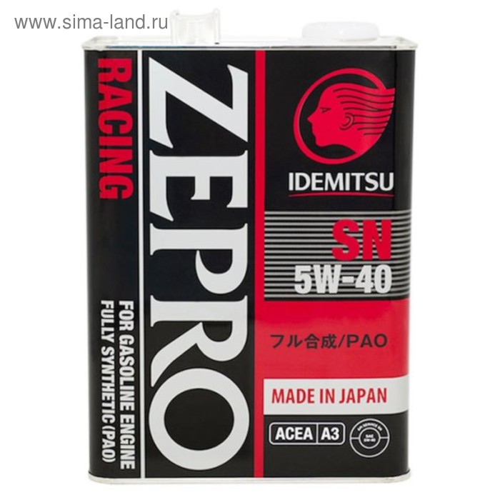 Масло моторное Idemitsu Zepro Racing 5W-40 SN, 4 л - Фото 1