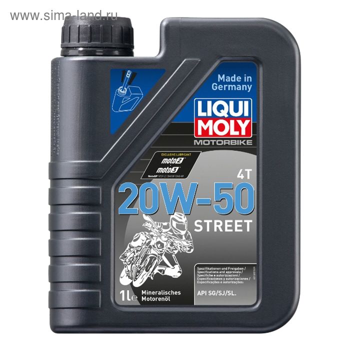 Моторное масло для мотоциклов Liqui Moly Motorrad 4T 20W-50 SG/SJ/SL, 1 л - Фото 1