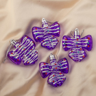Украшение ёлочное "Бантики в глазури" (набор 4 шт) 6х6 см фиолетовый - Фото 1