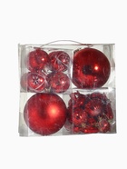 Ёлочные игрушки «Жизель», шары новогодние, набор 26 шт., ассорти, красный 1307052