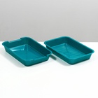 Туалет перламутровый средний с сеткой 36×26×6.5 см, бирюзовый - Фото 2