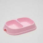 Миска 2×200 мл, розовая - Фото 2