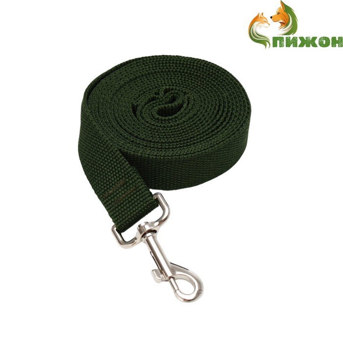 Поводок 3 м × 2.5 см, зелёный - Фото 1