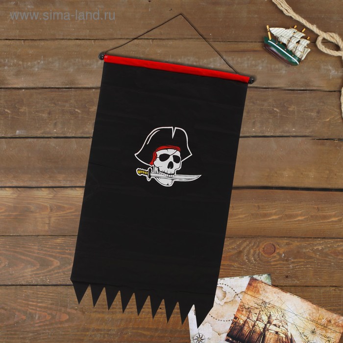 Флаг пирата "Череп" 83*47 - Фото 1