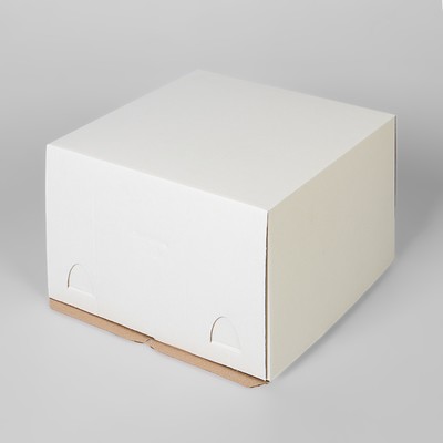 Кондитерская упаковка микро-гофро-картон, короб белый 30 х 30 х 19 см