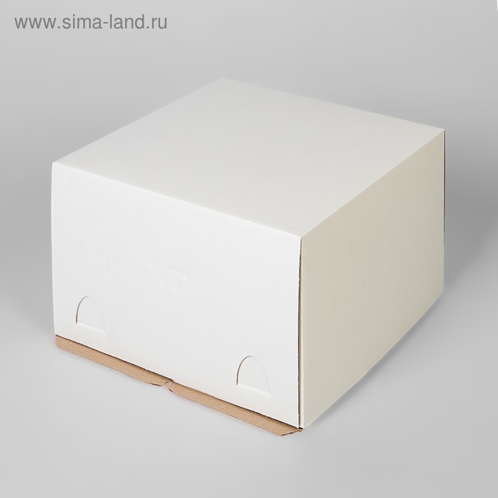 Кондитерская упаковка микро-гофро-картон, короб белый 30 х 30 х 19 см - Фото 1