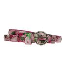 Ремень женский "Цветы", винт, пряжка под металл, ширина - 1,5см, розовый - Фото 1