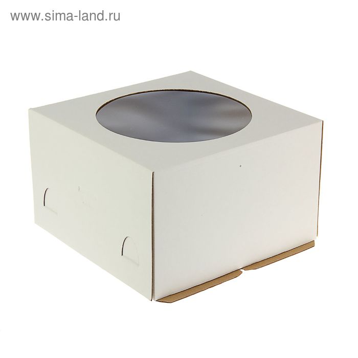 Кондитерская упаковка, короб белый с окном 30 х 30 х 19 см - Фото 1