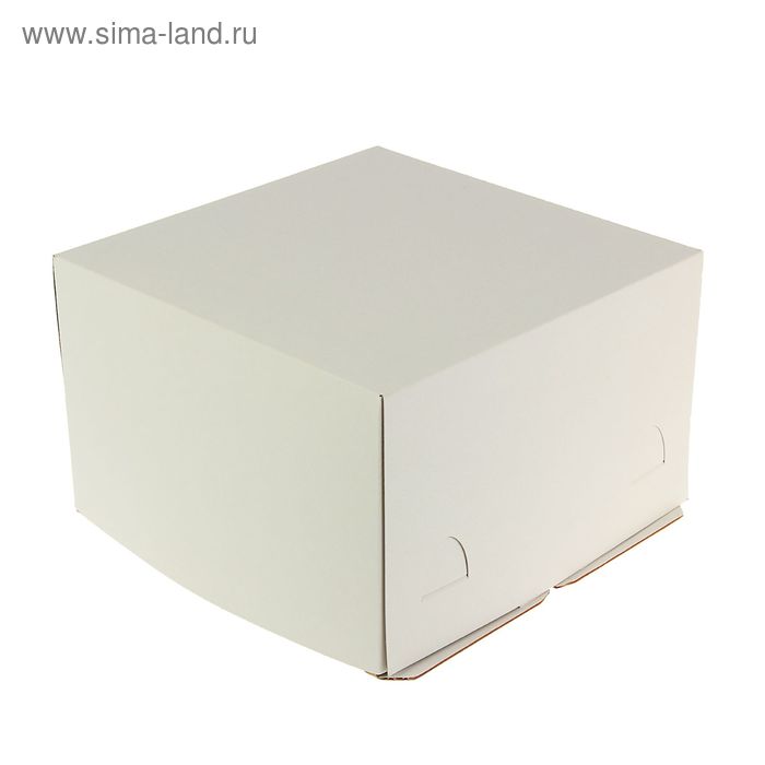 Кондитерская упаковка хром эрзац, короб белый 30 х 30 х 19 см - Фото 1