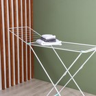 Сушилка для белья напольная складная, рабочая длина 20 м, белая - Фото 15