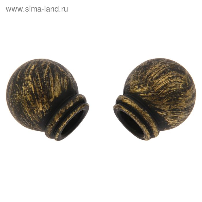 Набор наконечников для карниза «Болонья», d=1.6 см, 2 шт., коричневое золото