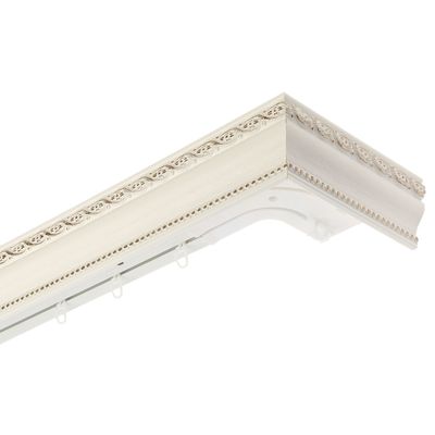 Карниз трёхрядный, 200 см, цвет белый