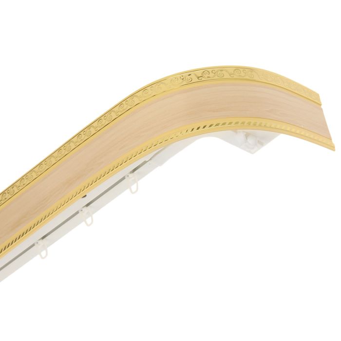 Карниз трёхрядный «Ультракомпакт. Есенин золото», 320 см, с декоративной планкой 7 см, цвет кото