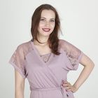 Комплект женский (сорочка, халат) арт.851 цвет сухая роза, р-р 46   вискоза - Фото 5