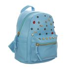Рюкзак молодёжный на молнии, 1 отдел, 3 наружных кармана, голубой - Фото 2