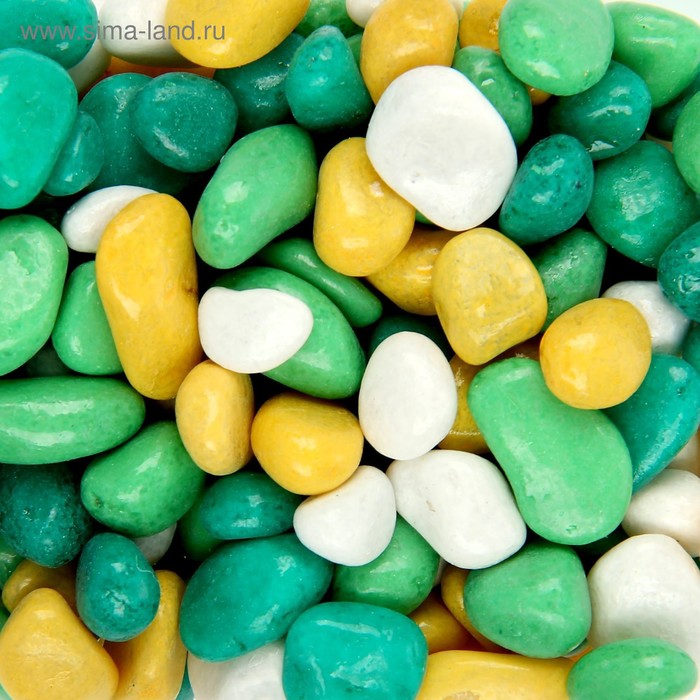 Грунт для аквариума (5-10 мм) лимонный-салатовый-белый-изумрудный, 350 г - Фото 1