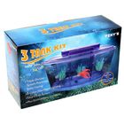 Аквариумный набор трехсекционный, с подсветкой LED, 2.55 л, фиолетовый - Фото 10