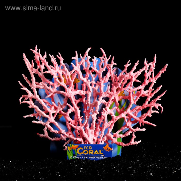 Коралл пластиковый большой 24,5 х 4 х 19 см, розовый - Фото 1