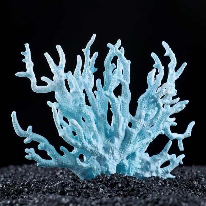 Коралл пластиковый малый 17 х 6 х 13 см, голубой - Фото 1