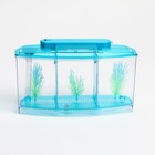 Аквариумный набор трехсекционный, с подсветкой LED, 2.55 л, голубой - Фото 2