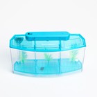 Аквариумный набор трехсекционный, с подсветкой LED, 2.55 л, голубой - Фото 3