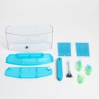 Аквариумный набор трехсекционный, с подсветкой LED, 2.55 л, голубой - Фото 7