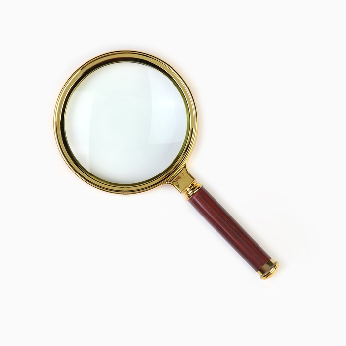 Лупа классическая в золотой оправе 6х, d=9 см, Мастер К. - Фото 1