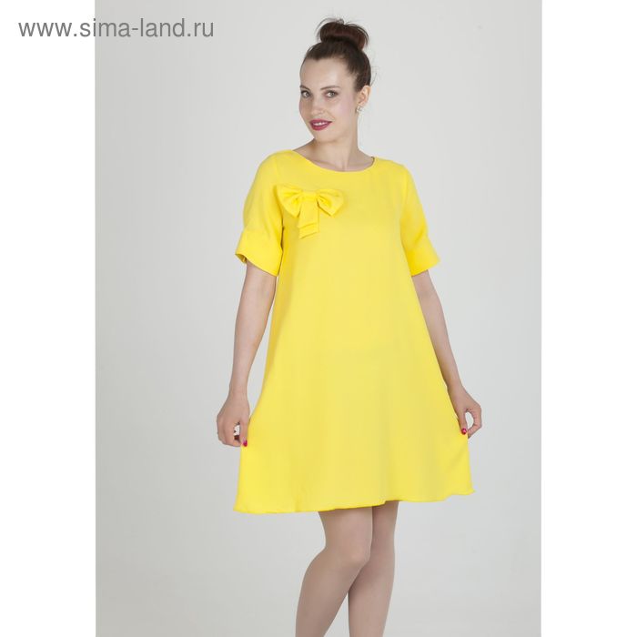 Платье женское, размер 54, рост 168, цвет желтый (арт. 15203 С+) - Фото 1