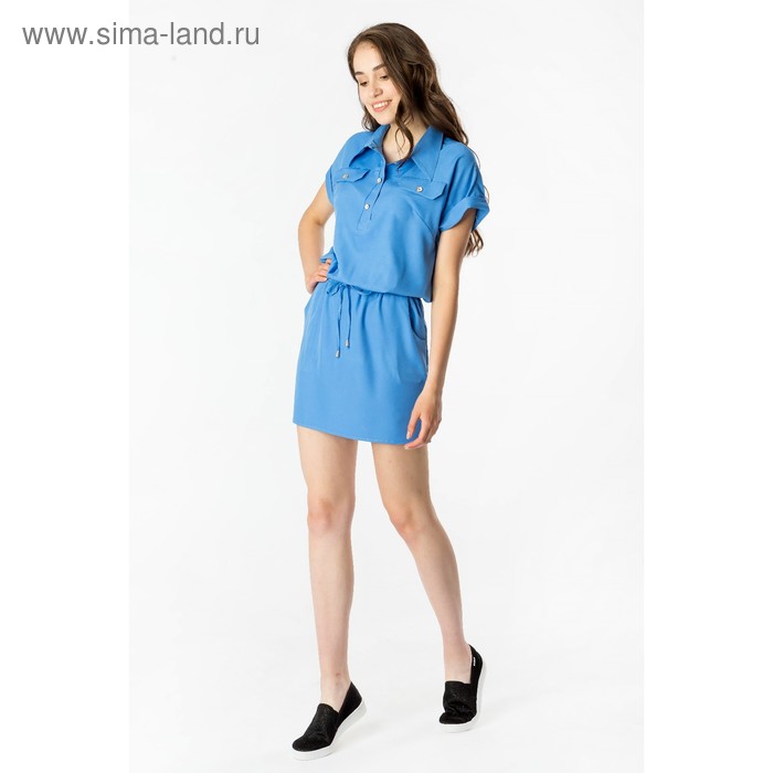 Платье-рубашка женское, цвет индиго, размер 48, рост 168 - Фото 1