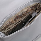 Сумка женская на молнии, 1 отдел, 2 наружных кармана, длинный ремень, серая - Фото 5