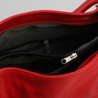 Сумка женская на молнии, 1 отдел, 1 наружный карман, красная - Фото 5