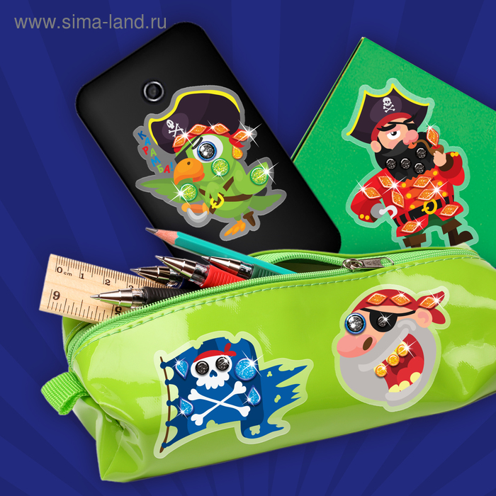 Наклейки "Пираты" + стразы, 2 листа - Фото 1