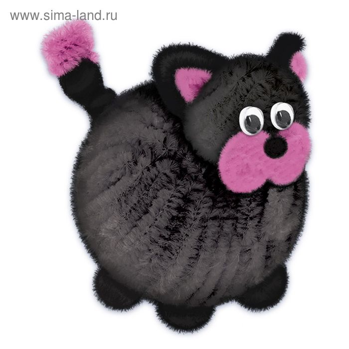 Игрушка из меховых палочек "Пушистик Черныш" - Фото 1