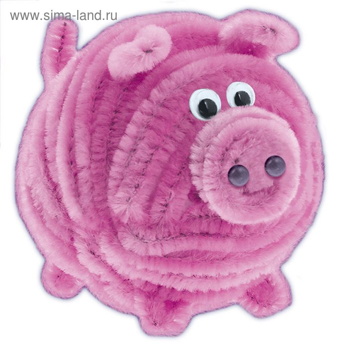 Игрушка из меховых палочек "Пушистик Пигги" - Фото 1