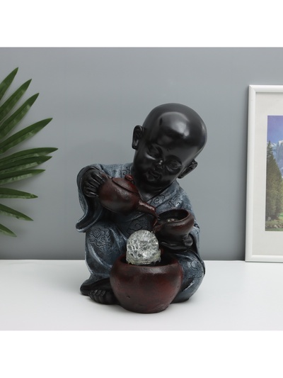 Фонтан настольный «Маленький Будда с чайником», от сети, 34×21×20 см