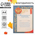 Грамота «Благодарность родителям за хорошее воспитание», А4, 157 г/м². - Фото 1