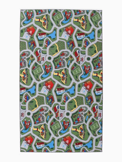 Палас прямоугольный «Лунапарк», размер 200×350 см, полиамид, зелёный